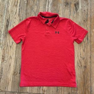 YL red Under Armour  polo